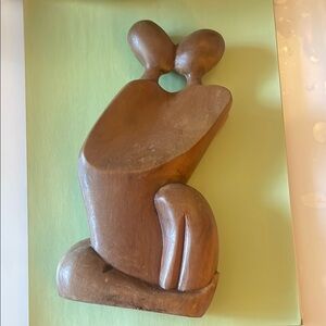 Abstract Brown Wooden Sculpture